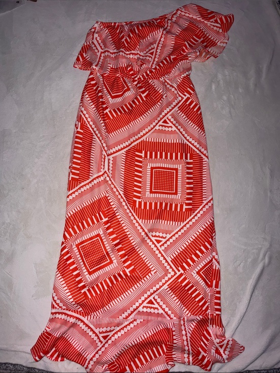 Catherine Malandrino Dresses & Skirts - Bold Orange Geometric One-Shoulder Dress